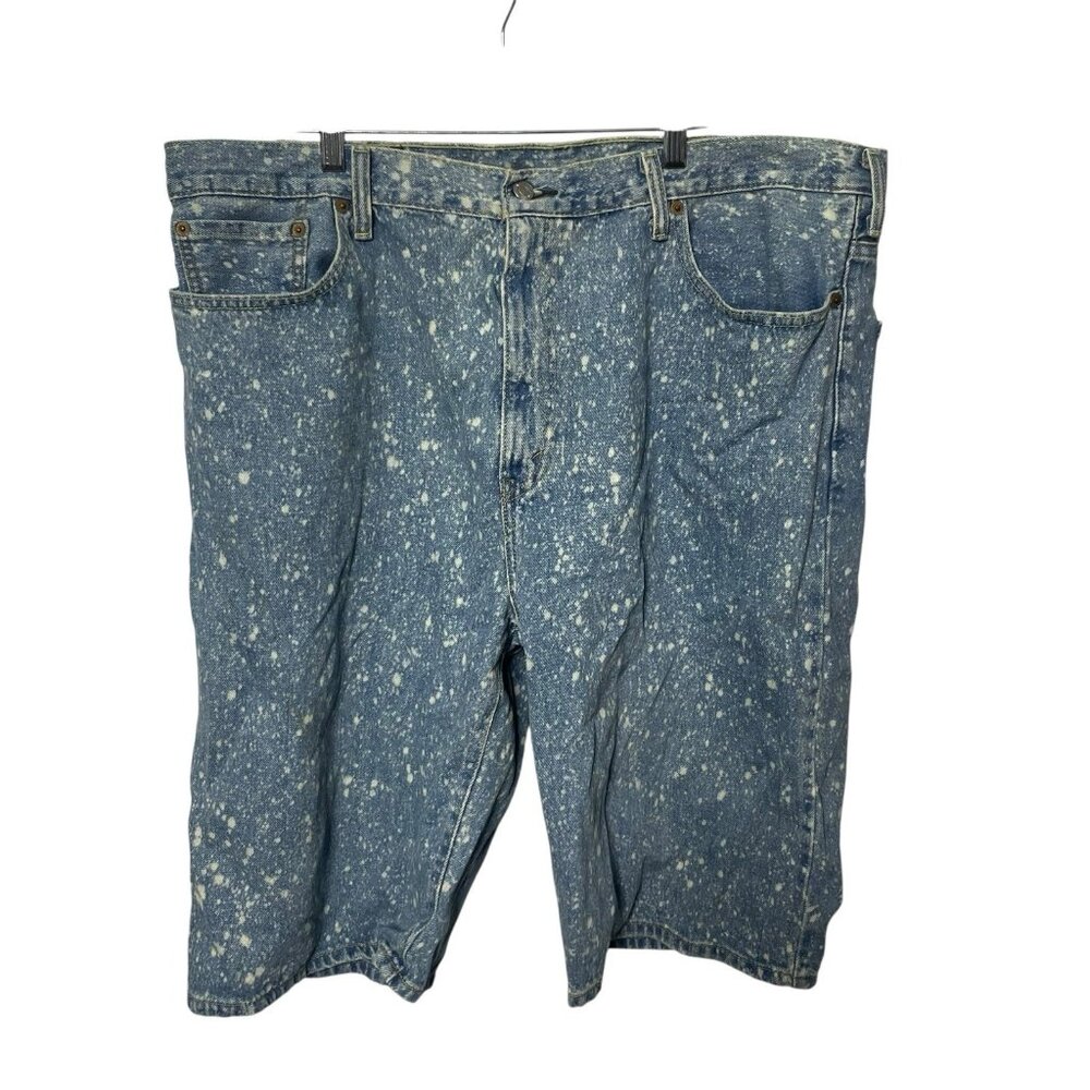 Levi's 569 Loose Straight Jeans Shorts Men’s 40 Acid Wash Bleach Splatter Denim